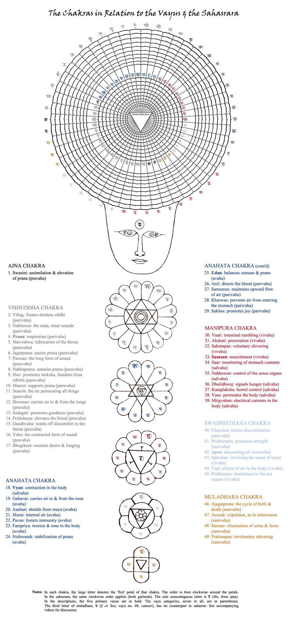 Lahiri Baba's Chakras Drawing Translated